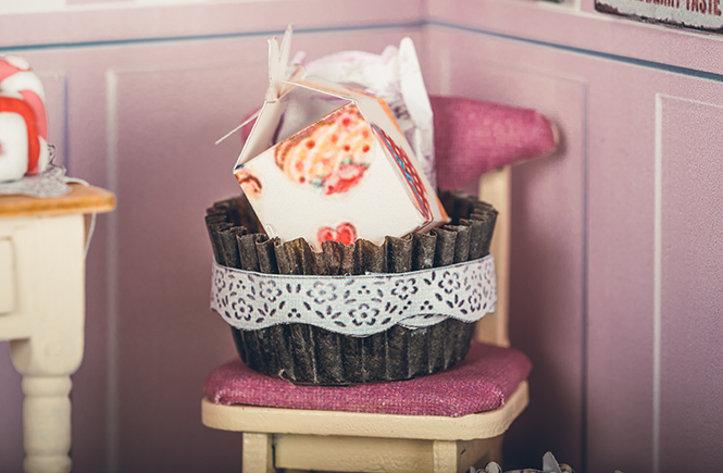 Box decorated on top of the chair